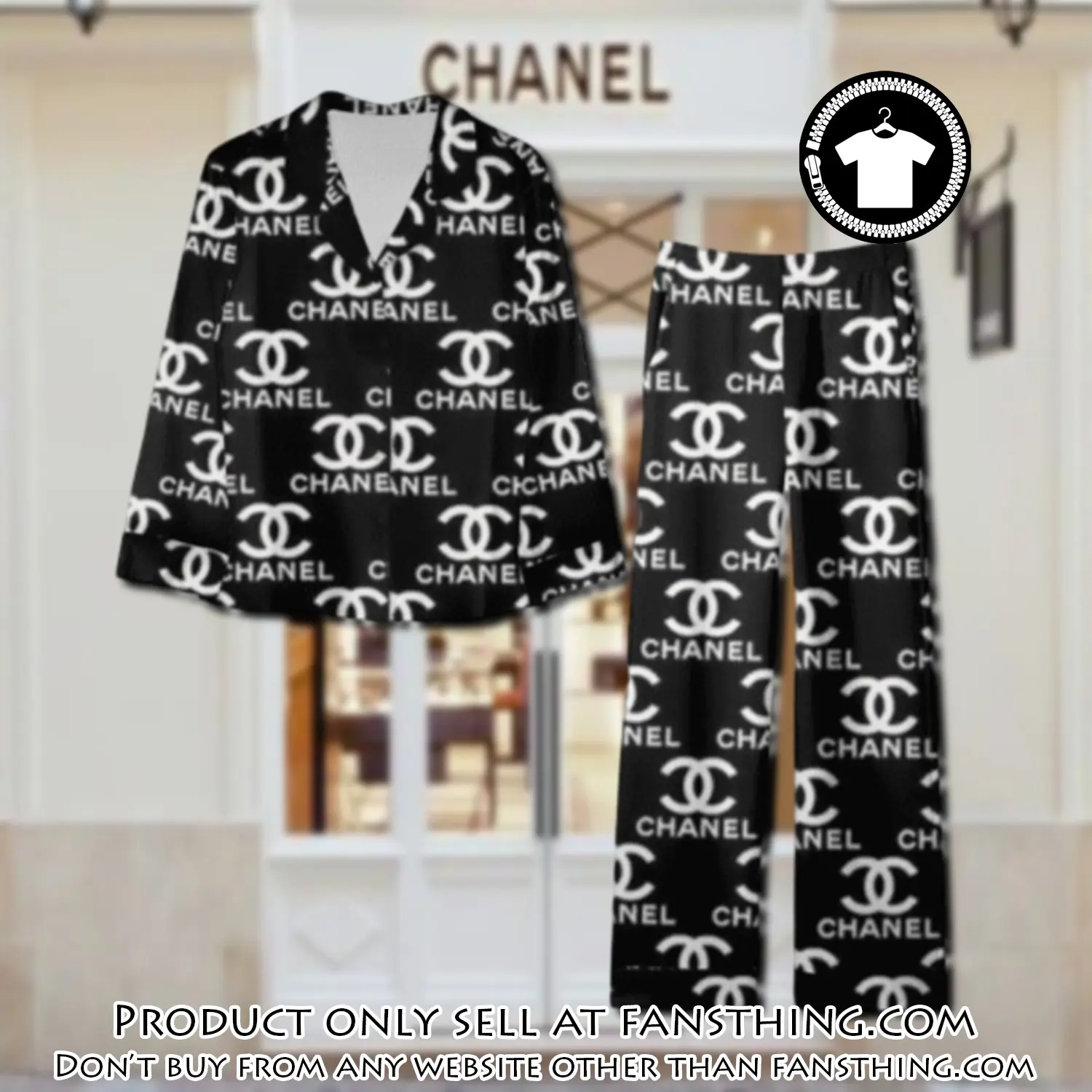 Trending luxury chanel satin pajama set pjs1041 fst0732340